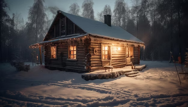 Дом из бревна для зимнего проживания